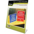 Nudell Stand-Up Sign Holder, Slanted, 8-1/2"x11", Plastic, Clear NUD35485Z